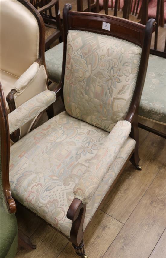 A Regency mahogany library chair